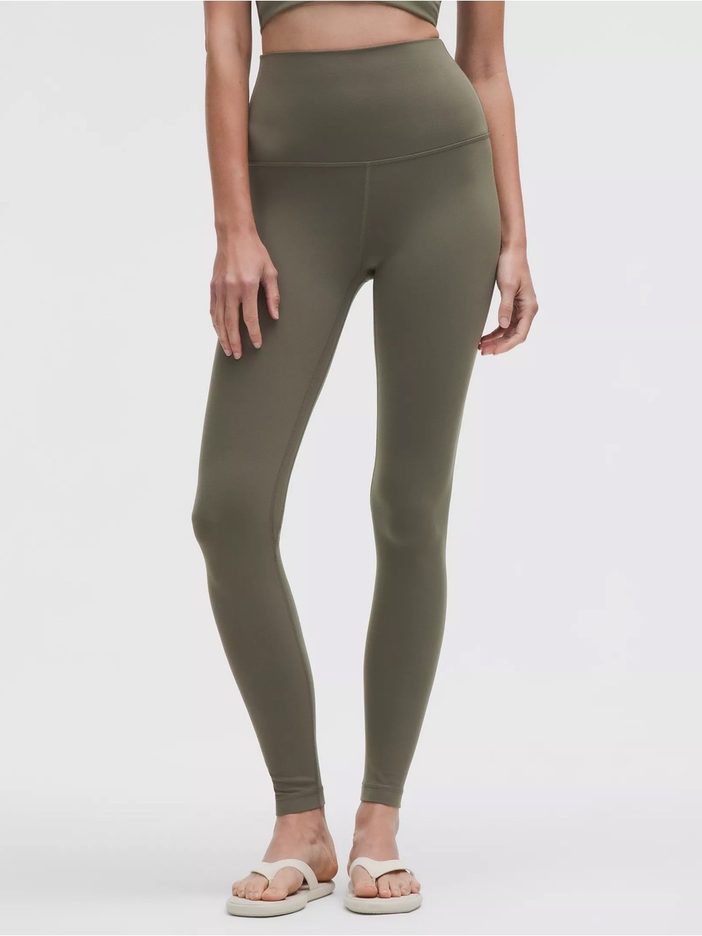 Lululemon Size 8 High-Rise Army Green Performance Leggings - Picture 1 of 7